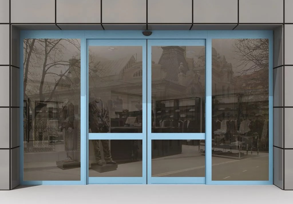 Двустворчатая дверь с неподвижными створками